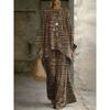 European and American retro bohemian suit exotic 1D printed loose top wide-leg pants temperament casual two-piece set