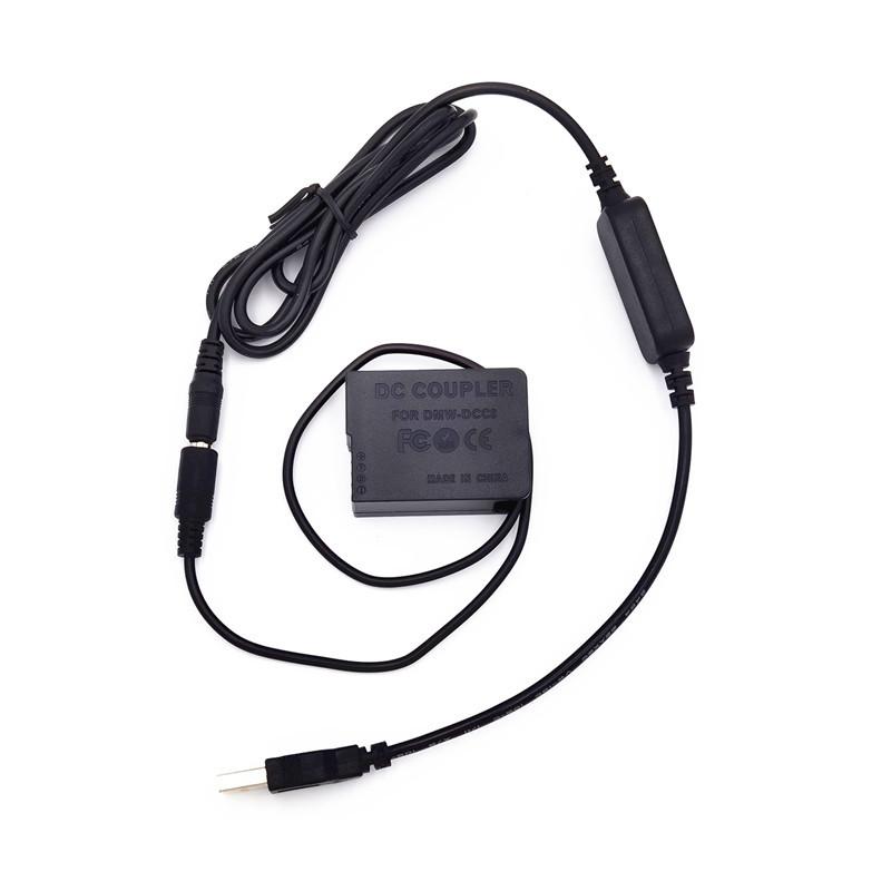 USB Convertor + DMW-BLC12 Dummy Battery DMW-DCC8 DC Coupler for Panasonic GX8 FZ1000 FZ300 FZ200 G6 G7 G80 G81 G85 GH2 GX8 USB coupler