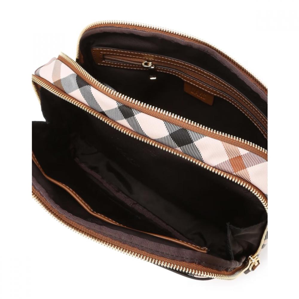 Daks Brown House Check Jacquard Crossbody Bag Dcba0e631w2