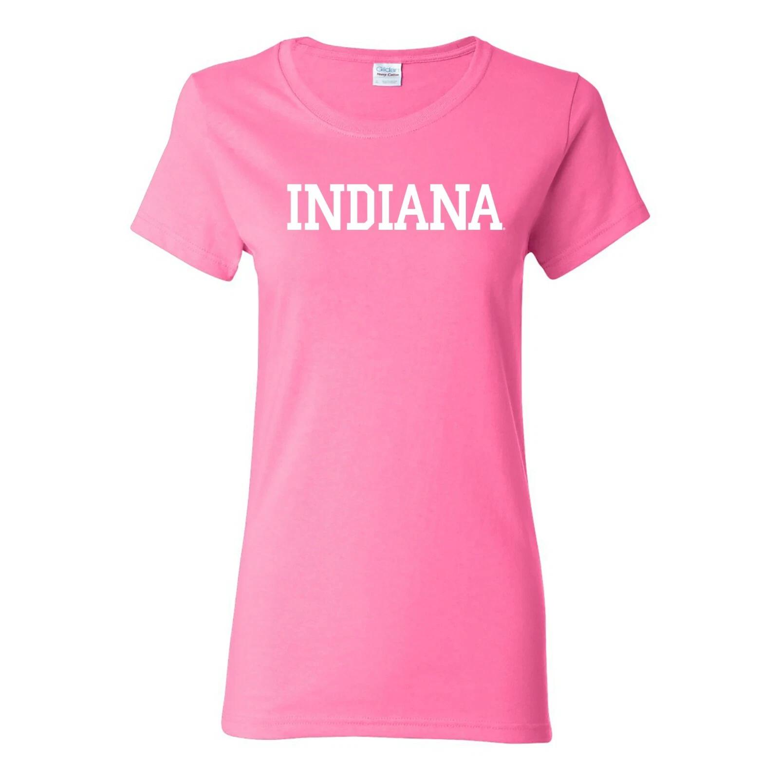 Indiana Hoosiers Basic Block Womens Pink T-Shirt - Azalea S