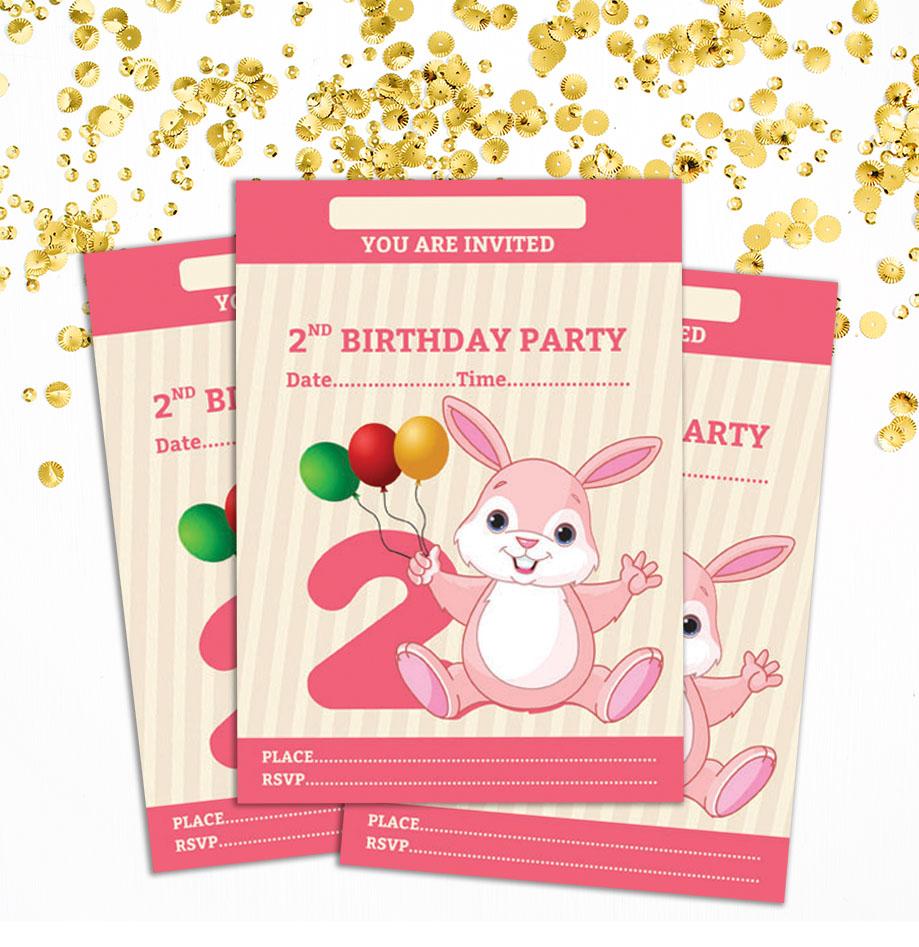 Darling Souvenir Pink Birthday Invitation Card Printable Elegant Fill or Write In Blank Party Invites 28 Pcs 5 x 7