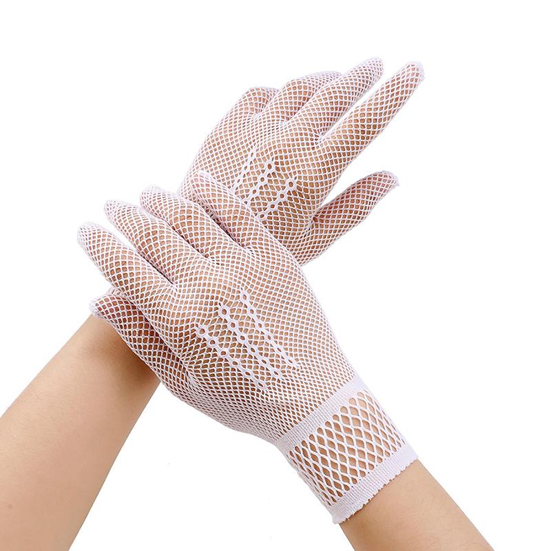 1 Pair  Sale Fishnet Mesh Glove  Women Lady Girl Glove Protection Lace Elegant Lady Style Gloves Black And White