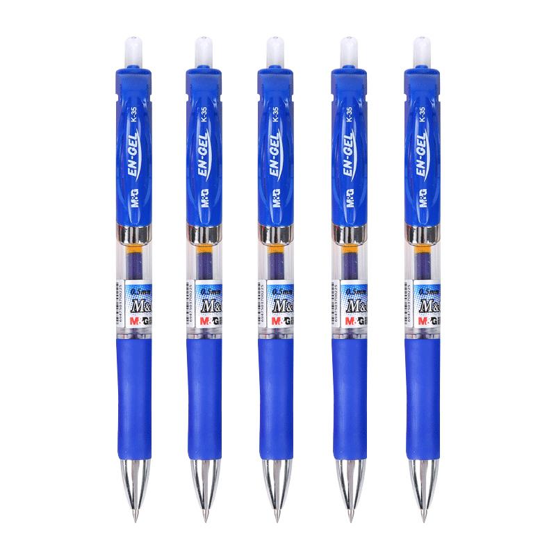 5Pcs M&G K-35 4 Colors Press Type Gel Pen The New Concept Design Pen School and Offic Stationery
