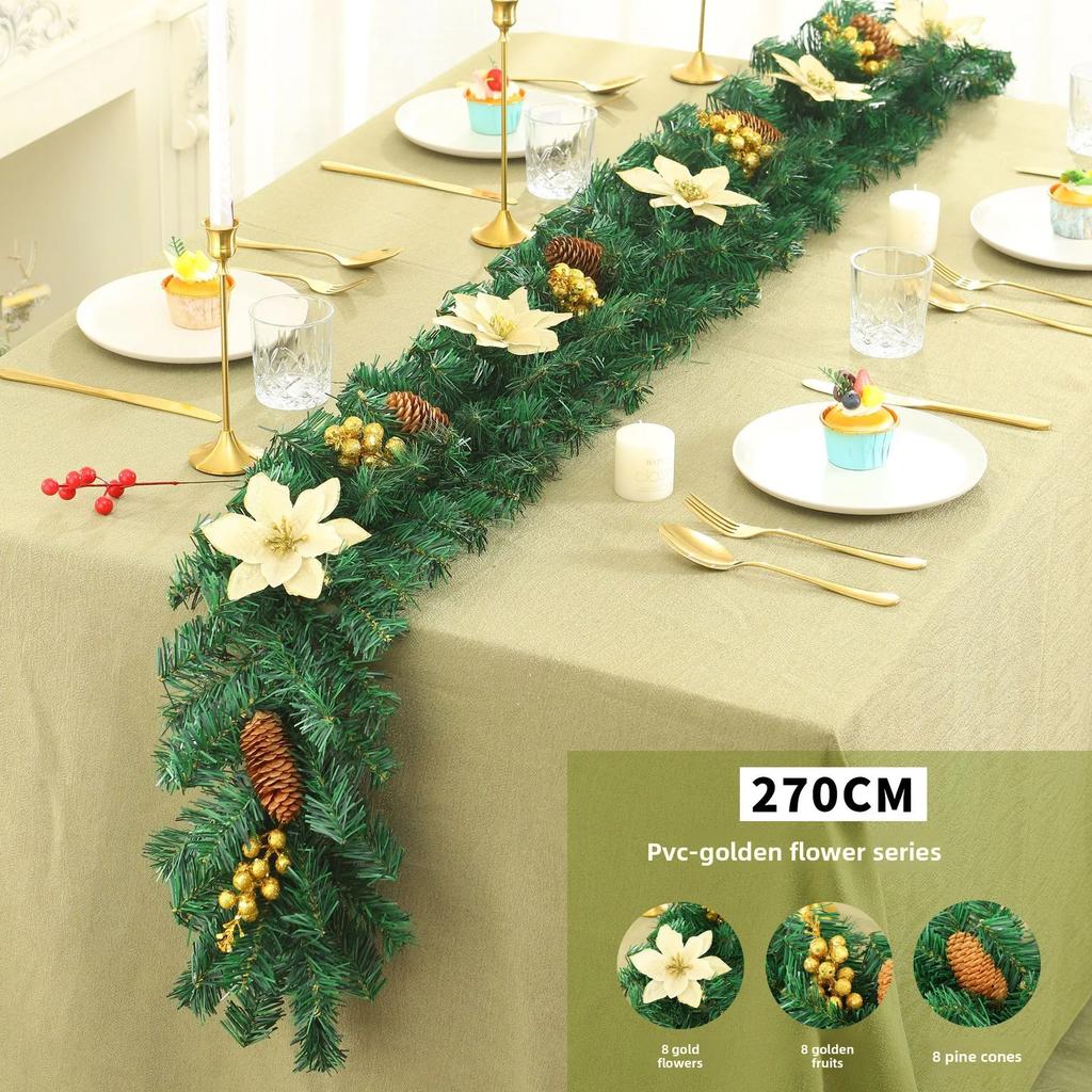 Christmas Vine PVC Garland Window Display Decor for Store Shop Festive Mall Scene Setting Arrangement Props