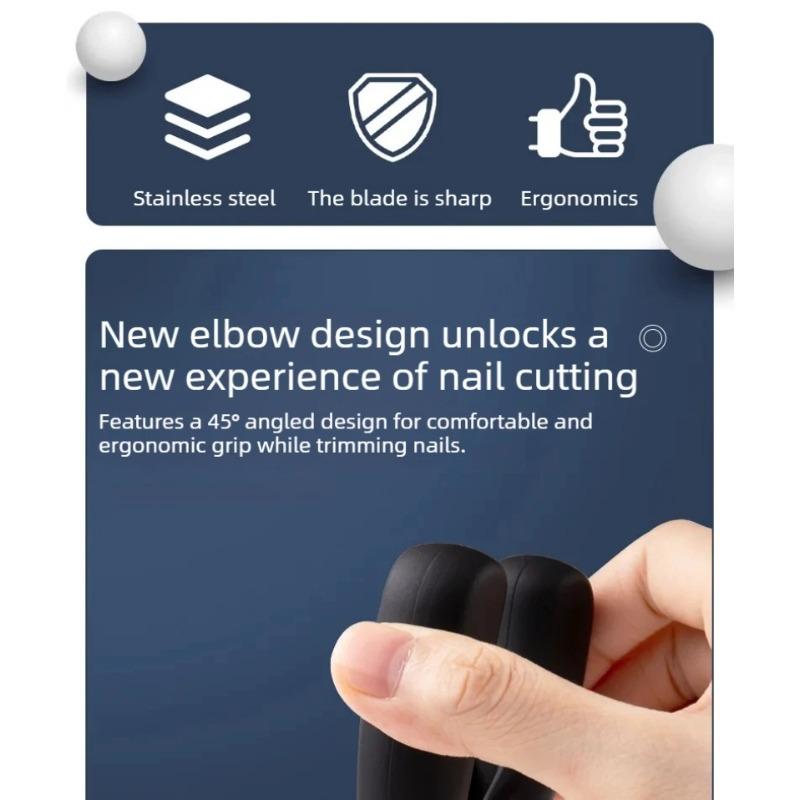 Curved Head Anti-splash Toenail Clippers Large Opening Design Professional Nail Cutter for Thick Hard Toenails Elderly Use
