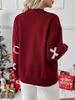 Tiktok Style Women's Long-Sleeved Christmas Bow Jacquard Sweater for Autumn and Winter