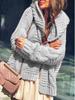 Women's Chunky Cable Knit Cardigan Hat Set - 2025 Autumn/Winter European & American Style Solid Sweater