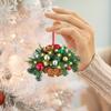 Wooden Mini Artificial Hanging 2D Flower Basket Pine Branch Pinecone Xmas Tree Ornament Christmas Pendant Decoration 2024