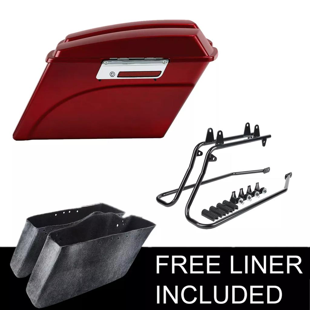 Motorcycle Saddle Bags Bag Conversion Brackets For Harley Softail Heritage Deluxe FXST 1984-2017