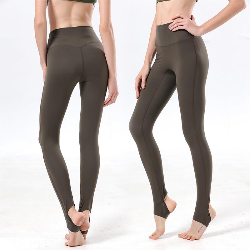 

Women s High-Waisted Double-Sided Brushed Yoga Stirrup Pants - Nude Feel, Moisture-Wicking, Quick-Drying. M
