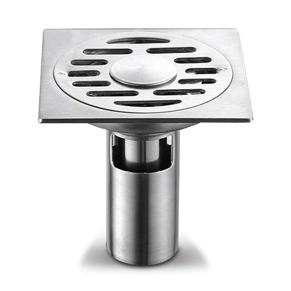 Floor Drain Anti-Odor Shower Drain Anti-clogging Hair Stopper Catcher Sink Strainer Stainless Steel Drain Protectors Bathroom Toilet Tub Tile Insert F