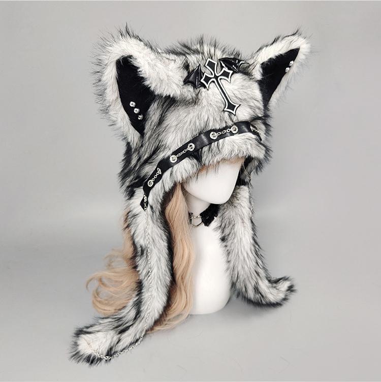 Faux Fur Gothic Hat Fox Ear
