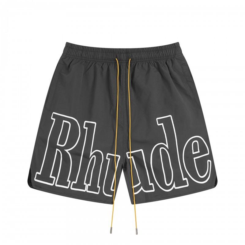 American Streetwear RHUDE Letter Knit Shorts Loose Fit Casual Hip Hop Style