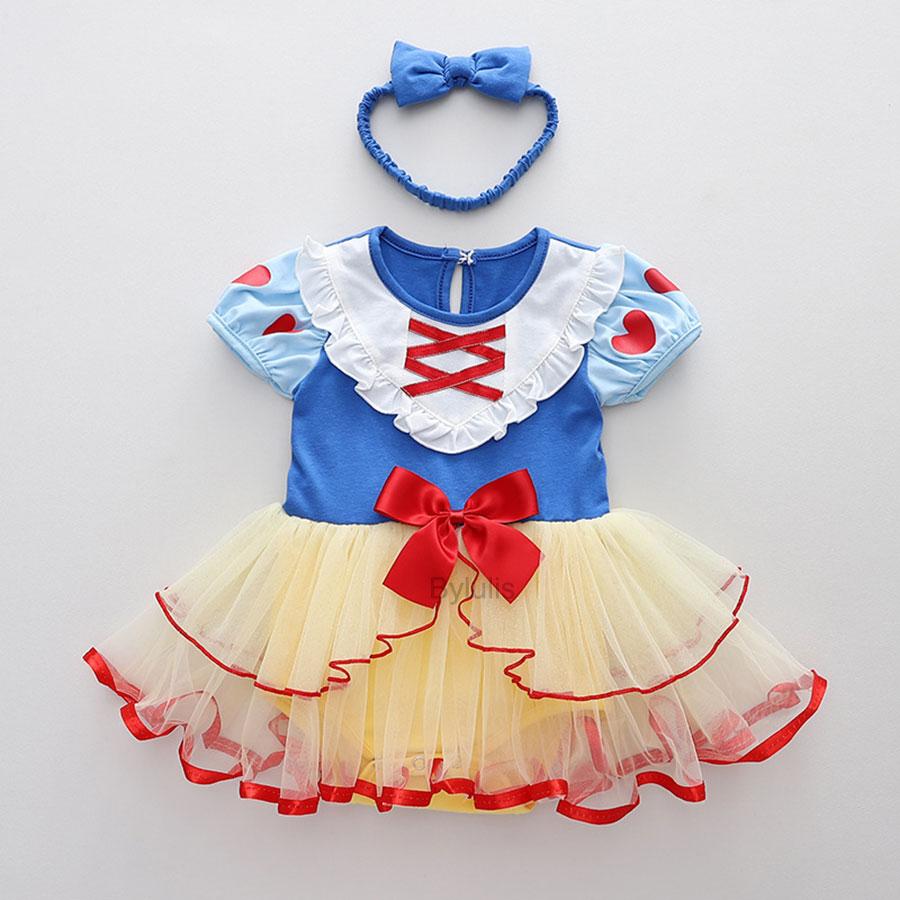 Baby Romper Tutu Dress with Headband Infant Baby Girl Princess Clothes Cute Design Kids Dress Halloween Party Costumes Outfit