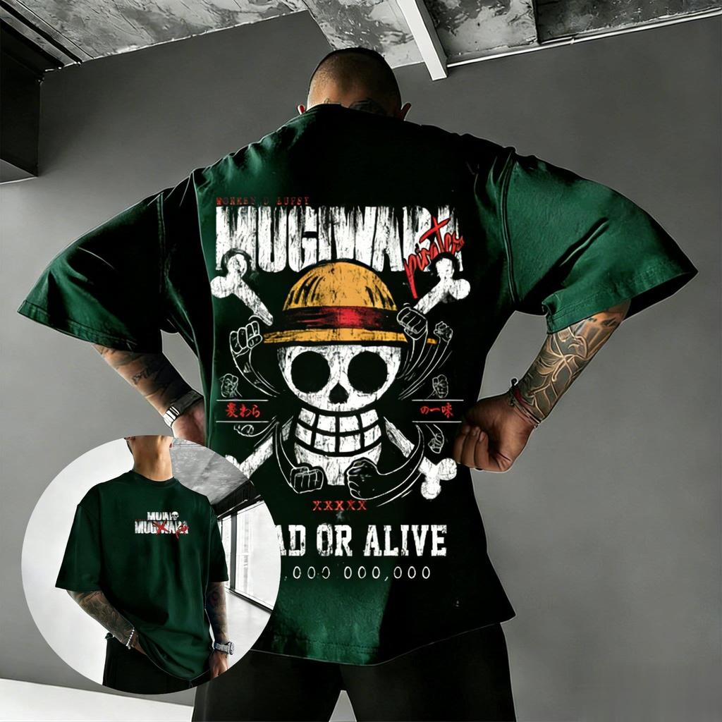 One Piece Luffy Skull Anime T Shirt Men Women Streetwear Cotton Short Sleeve Tee 2026 Summer Graphic Print Oversized Casual Tops