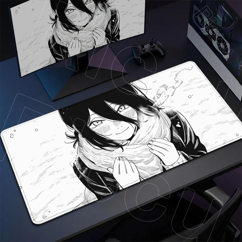Large Writing Non-slip Office Student Gamer Mat Cute Reze And Flower Art Table Laptops C-Chainsaw Mans Thicken Durable Mouse Pad