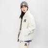 New MLB Velvet Jackets Unisex Ivory White 3AJPF3016-50IVS