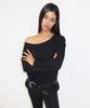 M.M.M Studded One-Shoulder Long Sleeve_Black