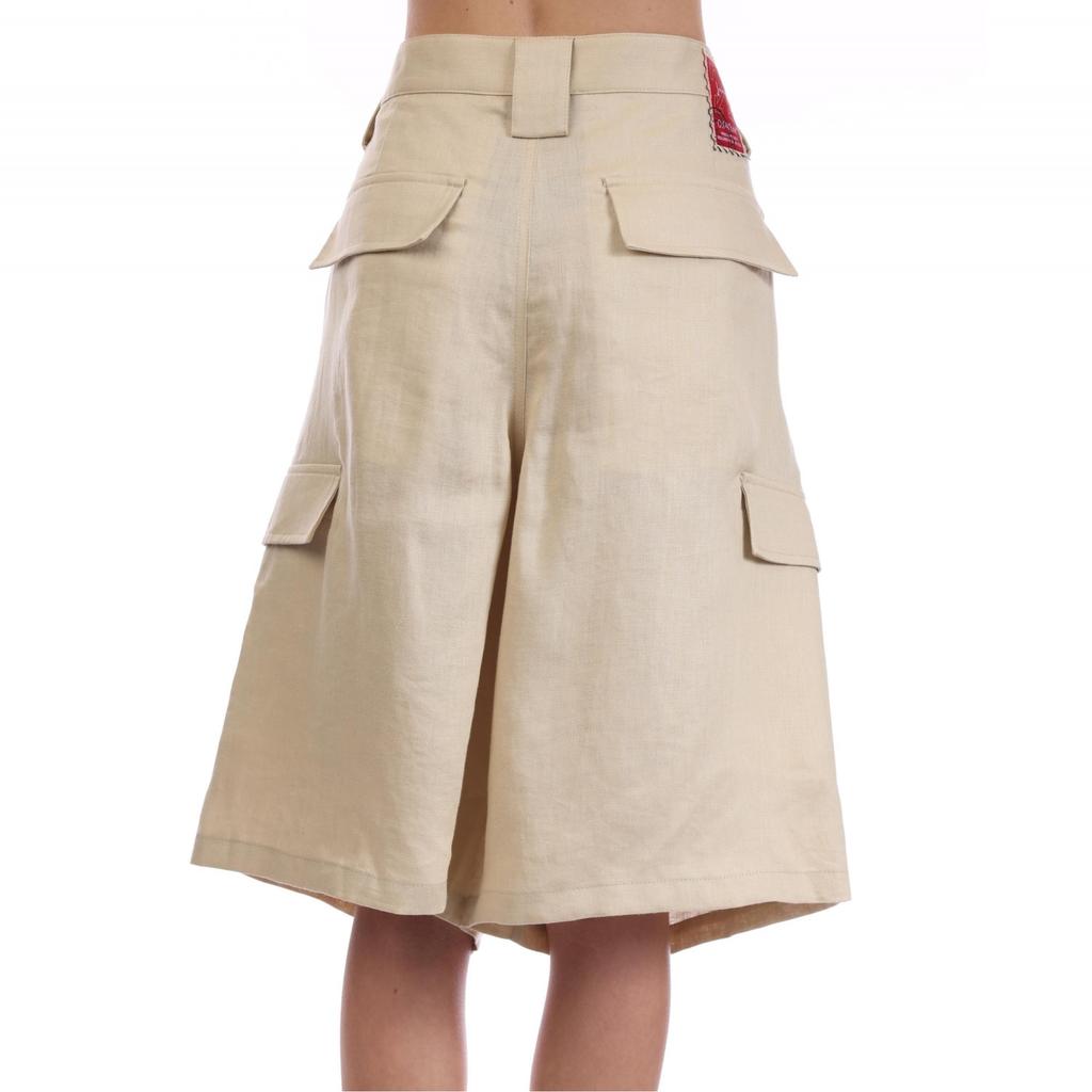 Off White Mens Linen Cargo Shorts