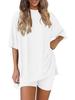 2026 Women's Casual Round Neck Slit Loose Short Sleeve Home Wear Set