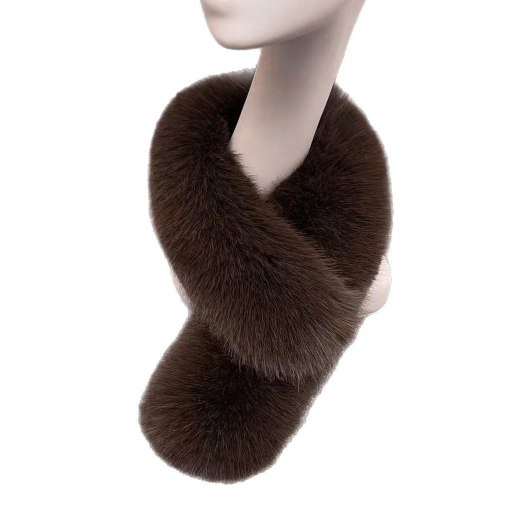 Korean Style Faux Fur Scarf: Double-Sided, Versatile Neck Warmer for Autumn and Winter