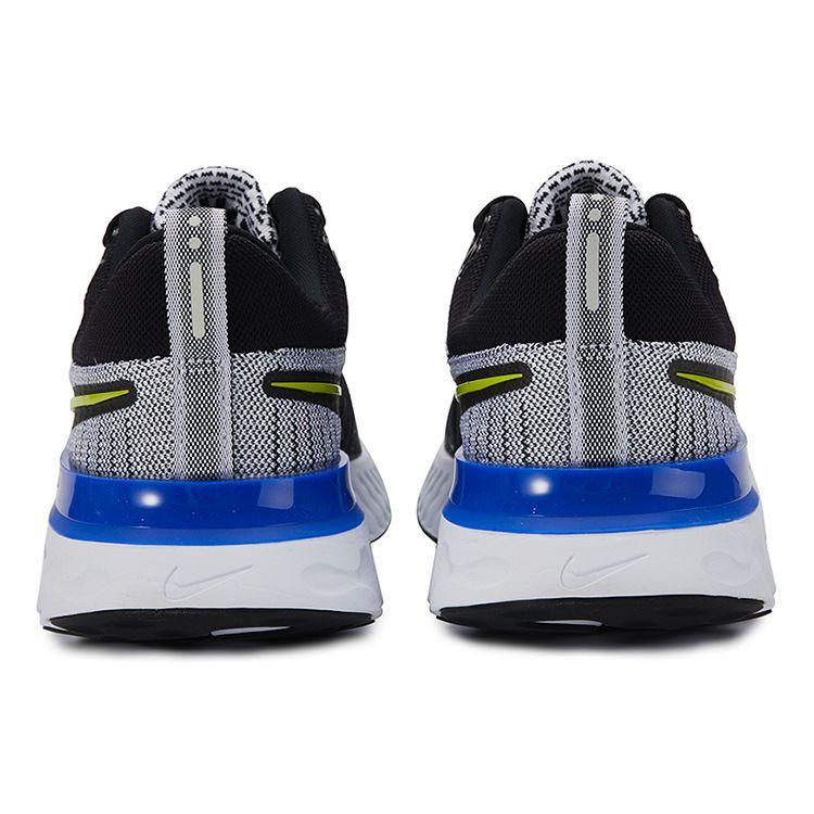 Nike Zapatillas React Infinity Run Flyknit 2 Racer Blue Cyber para Hombre Negro Blanco CT2357-100