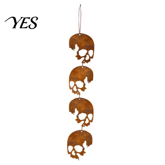 Retro Halloween Decoration Skull Hanging Ornaments, Metal Garden Sign, Decorative Fun Yard Sign Shaped Tags for Indoor Outdoor Decor Festive