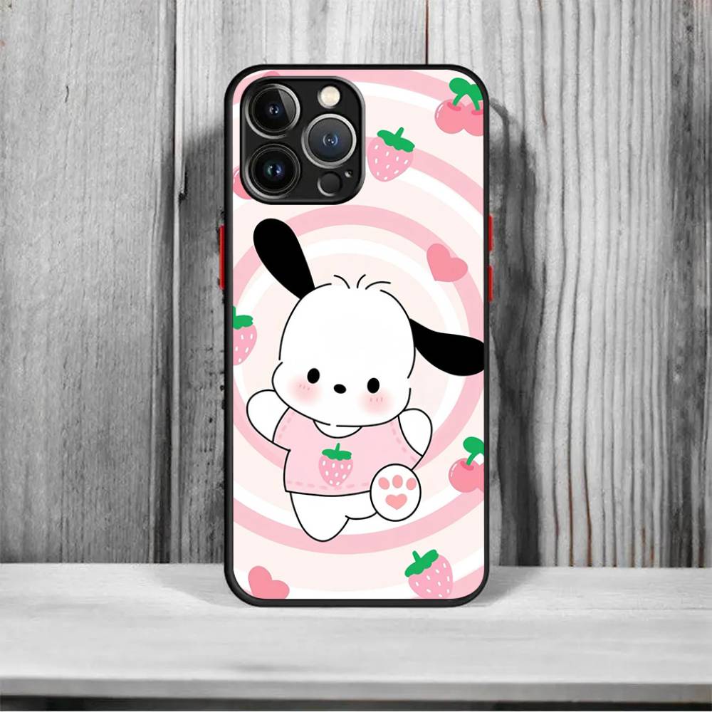 Cute Cartoon P-pochacco For iPhone 16 15 14 11 12 13 Mini Pro Max X XR XS Phone Case shockproof frosted