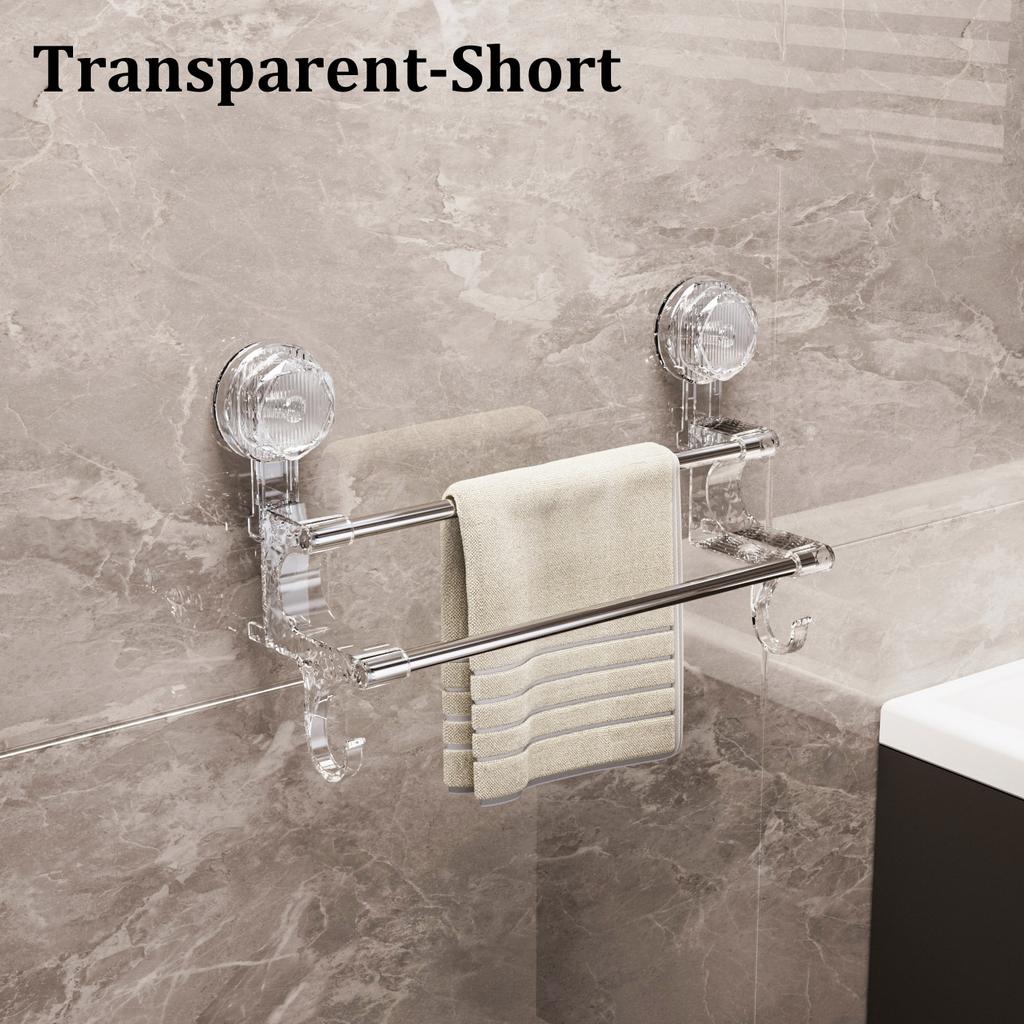 Removable Stainless Steel Suction Cup Towel Rack Bedroom Bathroom Special Punch-free Storage Rack Silver Suction Cup