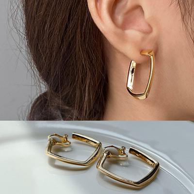 French Ear-free Ear Earrings Metal Geometric Earrings