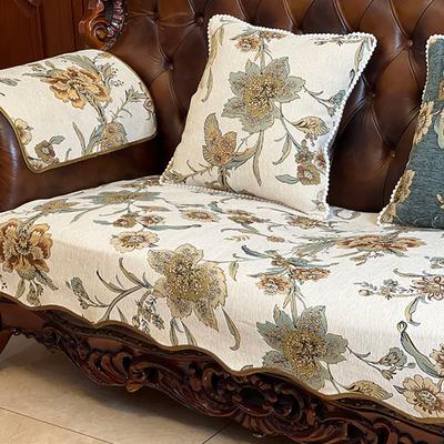 Cuscino per Divano Europeo Quattro Stagioni Universale Antiscivolo Ciniglia Ricamo Copridivano Tessuto Jacquard Copertura Protettiva per Mobili