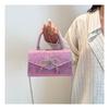 Fashion Sequins Handbag Small Square Bag Female Trend Bowknot Commuter Single Shoulder Crossbody Bag