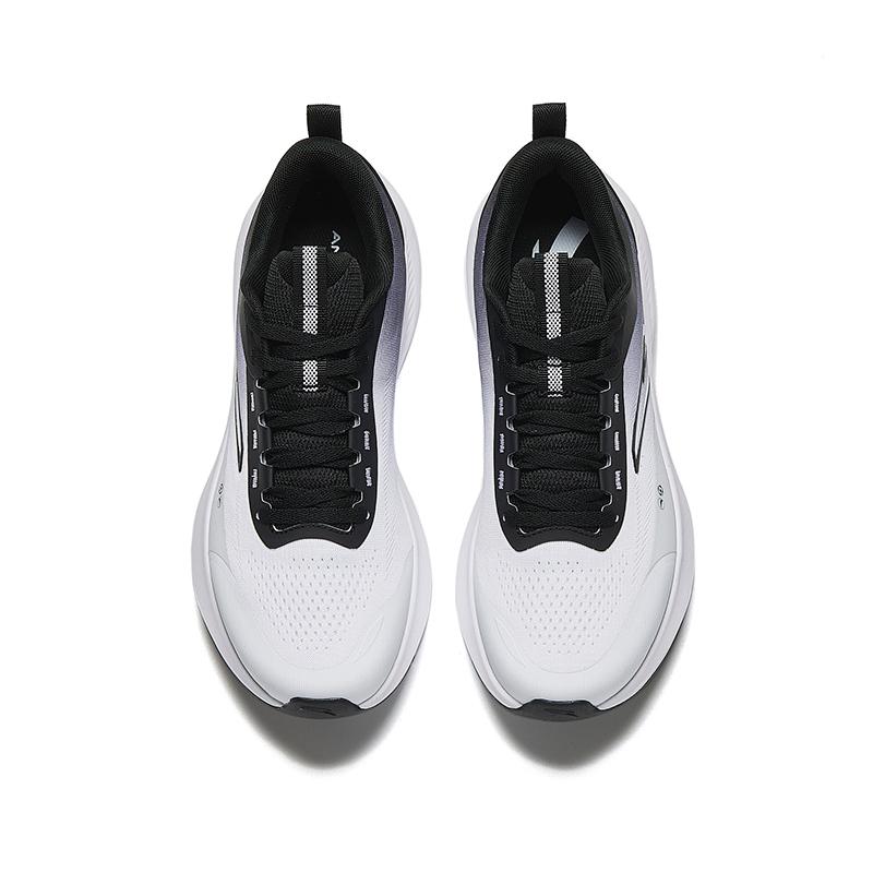 Anta Comfortable Versatile Fabric Shock Absorbing Non-Slip Wear-Resistant Low-Top Running Shoes Men Sneaker White Black 112545507R-3