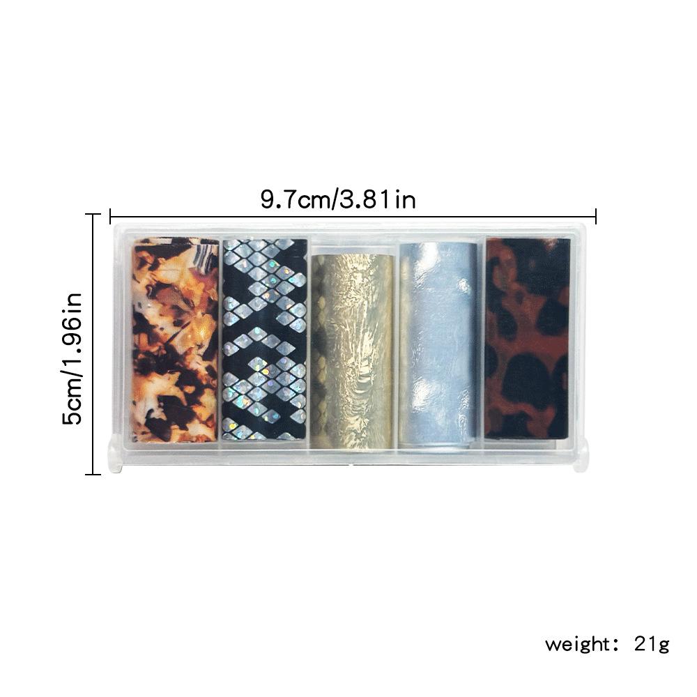 Amber Snake Nail Transfer Stickers: Autumn/Winter Retro Style with Irregular Texture Pattern