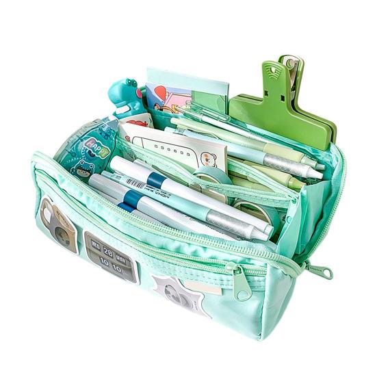 Pencil Case Waterproof Large Capacity Pencil Pouch Canvas Stationery Bag Multi-Compartment Zipper Organizer for School Students Girls