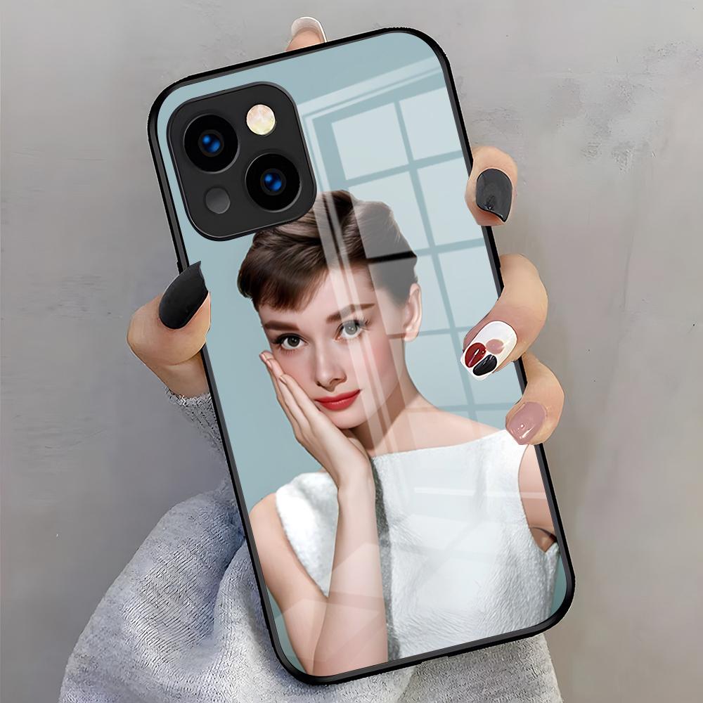 

Actress Audrey H-Hepburn Phone Case For IPhone 17 Pro Max 16 15 14 Pro Max 13 11 X Xs Xr 8 7Plus Glass Cover iPhone 16 Pro Max