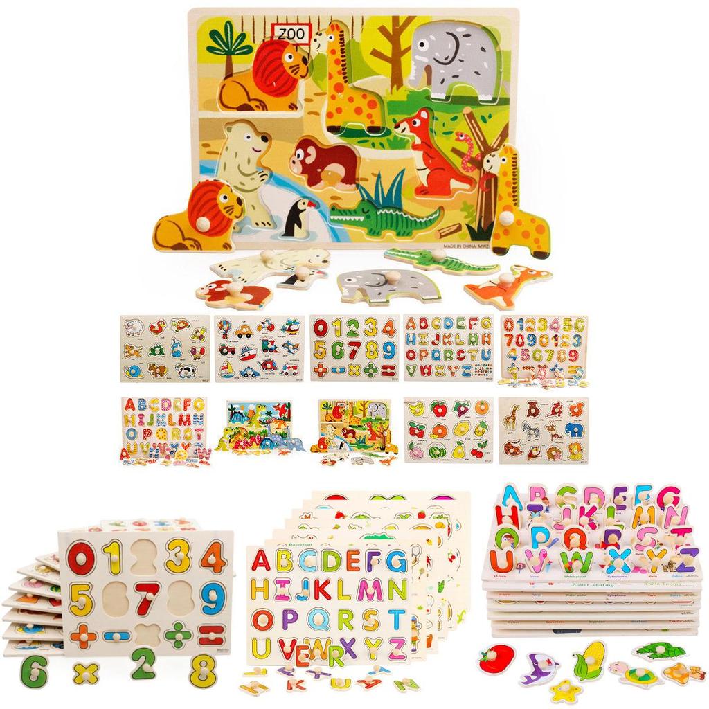 Premium Quality Wooden Animal Letter Puzzle For Early Learning Baby Kids Educational Toys