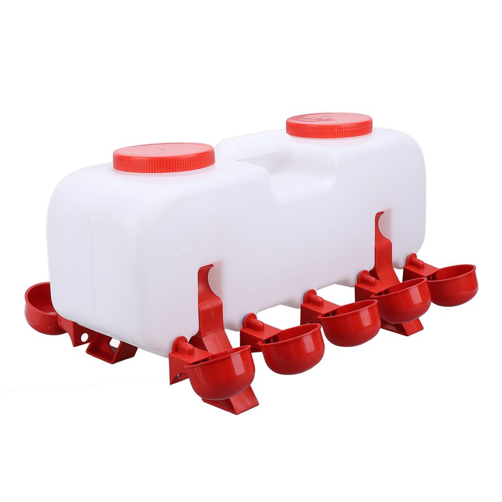 Automatic Chicken Waterer Dispenser 10 Liters Poultry Water Feeder With10 Chicken Waterer Cups for