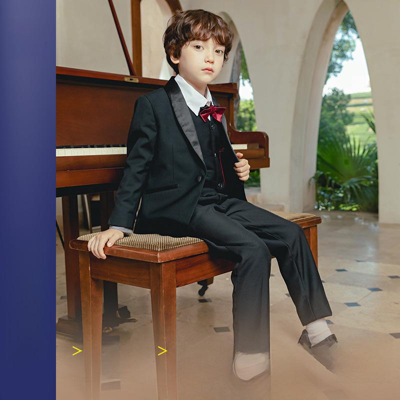 Boys' Black Leather College Shoes: Soft Sole, British Style for Spring & Autumn Shows