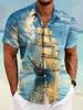 This Trendy New Men'S Sailing Print Shirt Is Perfect As a Gift, a Versatile Essential for Summer, Flattering And Concealing, Making It an Ideal
