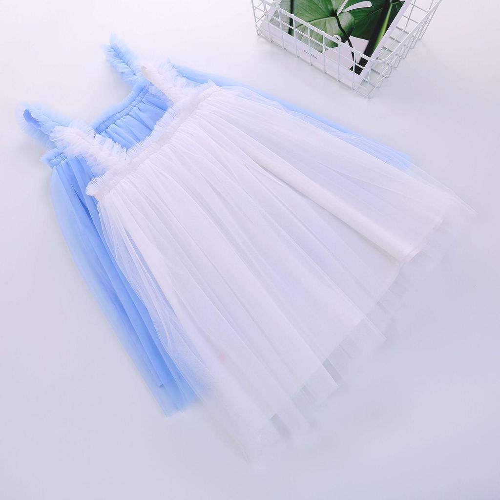 New Girls' Summer Rainbow Mesh Princess Dress & Tutu Skirt