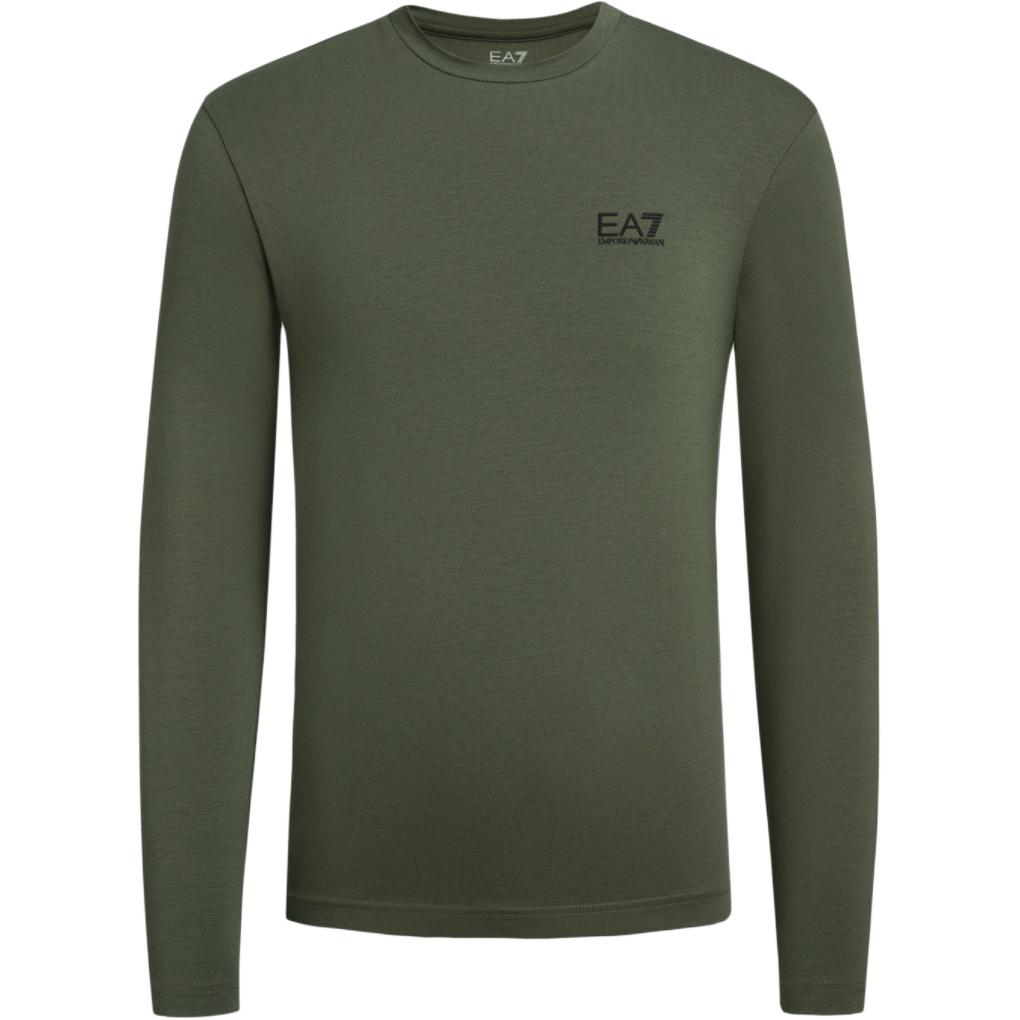 

Emporio Armani Ea7 Осень/Зима 24 Однотонная футболка с круглым вырезом и длинным рукавом Мужские топы Зеленый 8NPT28-PJVQZ-1846 S