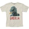 Godzilla Godzilla Vintage Style Mens T Shirt Classic Monster Movie Tee Natural