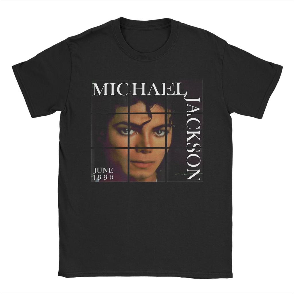 The King of Pop Michael Jackson Men T Shirts  Funny Tees Short Sleeve Crewneck TShirts 100 Cotton Plus Size Tops