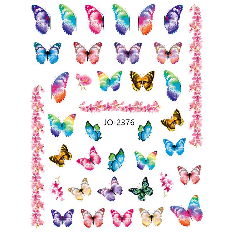 Butterfly Nail Stickers Colorful Butterflies Self Adhesive Transfer Sliders Wraps Manicures Foils DIY Decorations,Nail Art Tool