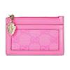 Serie Luce Metallo Tono Oro Chiaro Chiusura Lampo Tela e Bordi in Pelle Portacarte Accessori Donna Rosa 790033-FADHY-8562