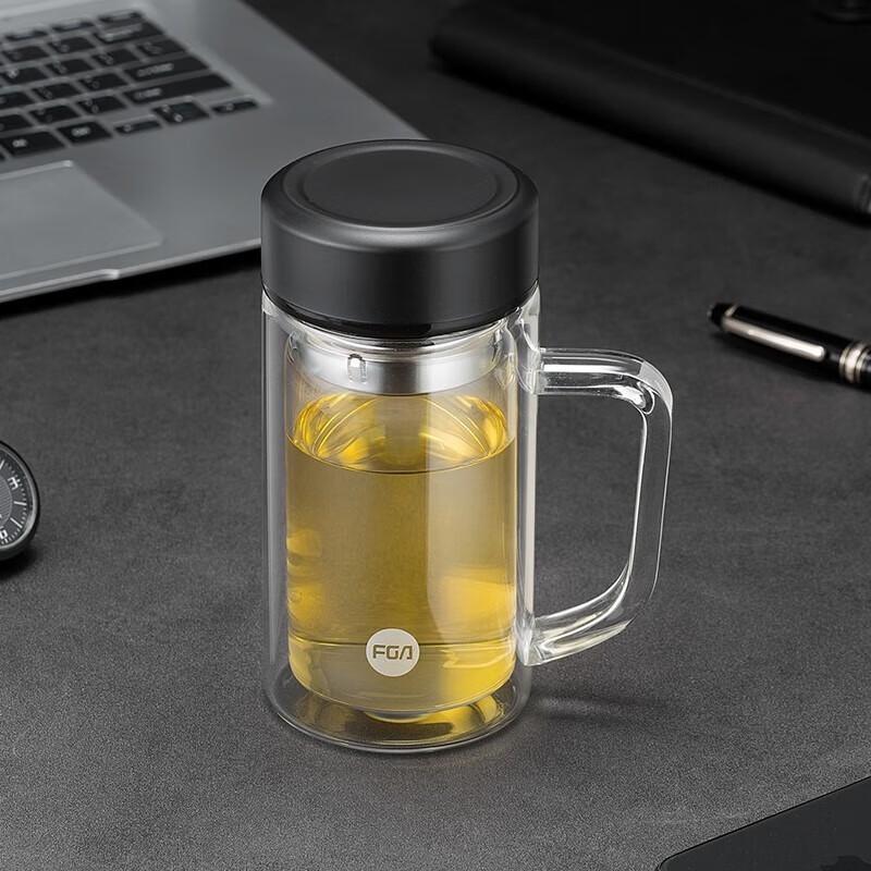 FUGUANG Double-Layer Business Glass Tea Mug