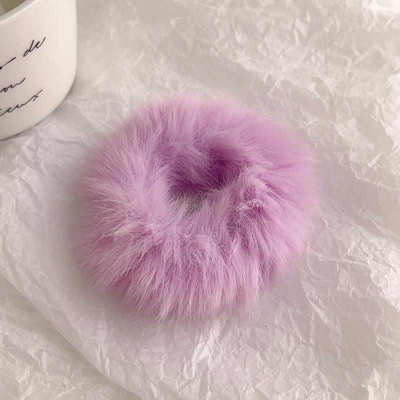 Plush Woolen Hair Tie - Women's Autumn/Winter Dopamine Style Hair Accessory