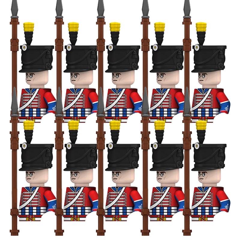 Napoleon Wars Military Figures Army Soliders Weaponry Suit Small Particles Building Blocks Childrens DIY Toys Boys Gifts