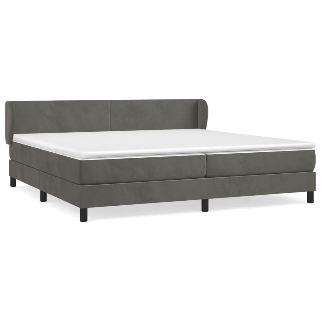 Vidaxl Continental Bed With Mattress, Dark Grey Velvet, 200X200Cm